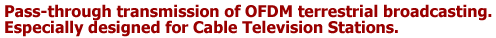Pass-through transmission of OFDM terrestrial broadcasting.Especially designed for Cable Television Stations.